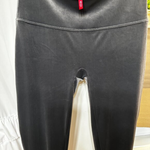 SPANX Pants - SPANX Leggings High Rise‎ Stretch Shaping Velour Gray 1X/1TG